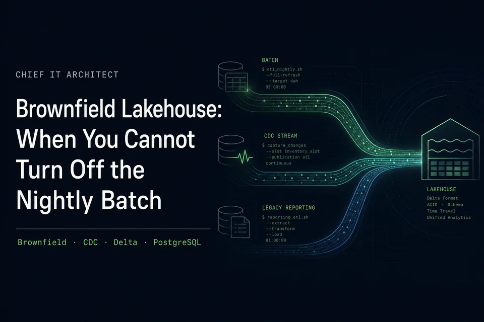 Brownfield Lakehouse: When You Cannot Turn Off the Nightly Batch
