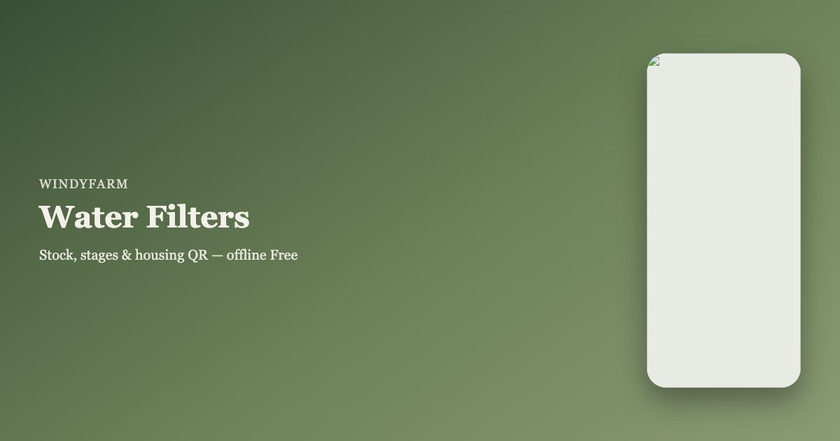 WindyFarm Water Filters — Dziś na iPhonie