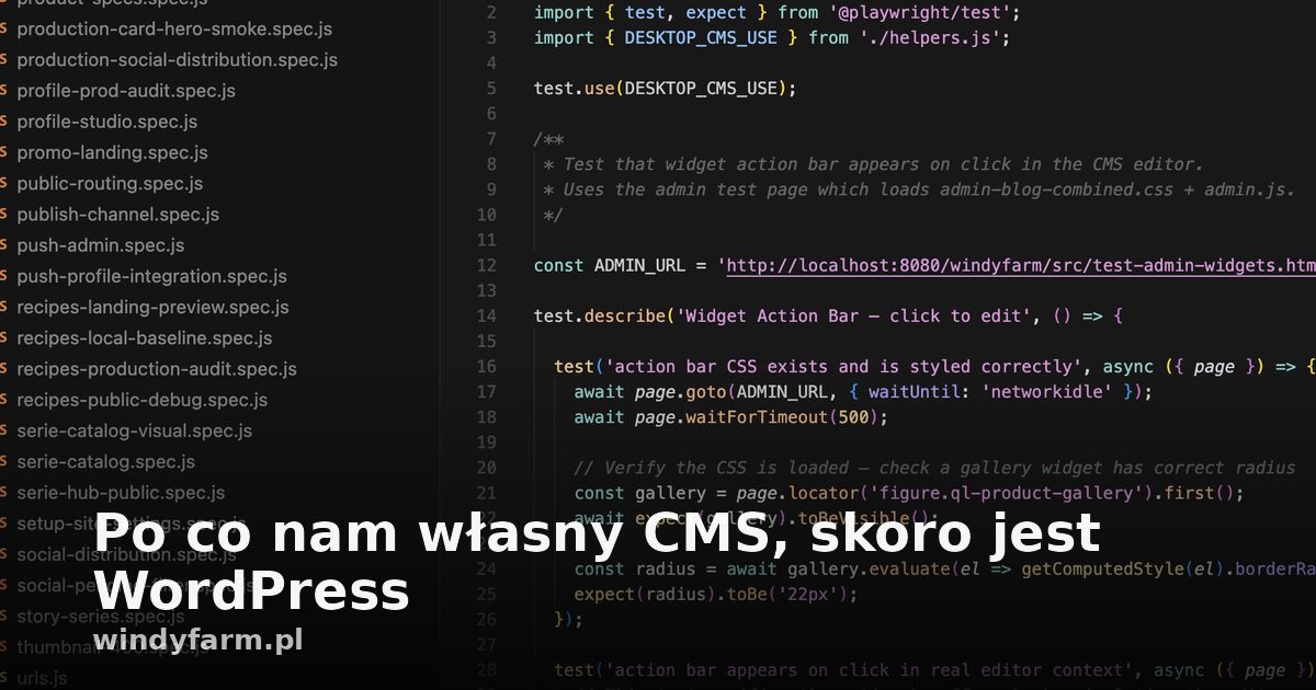 Po co nam własny CMS, skoro jest WordPress
